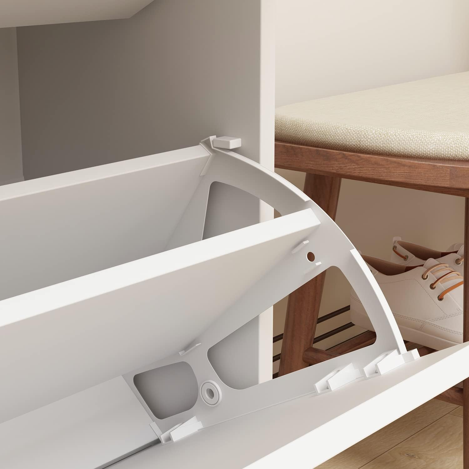 Timechee シューズボックス 靴箱 3段 スリム フラップ 中間 画像