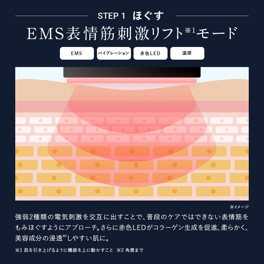 DISM 美顔器 医師監修 1台8役 EMS EER リフトアップ スキンケアデバイス 多機能美顔器 美容医療発想 リフトケア 赤色LED 青色LED マイクロカレント タイプC充電 ディズム 中間 画像