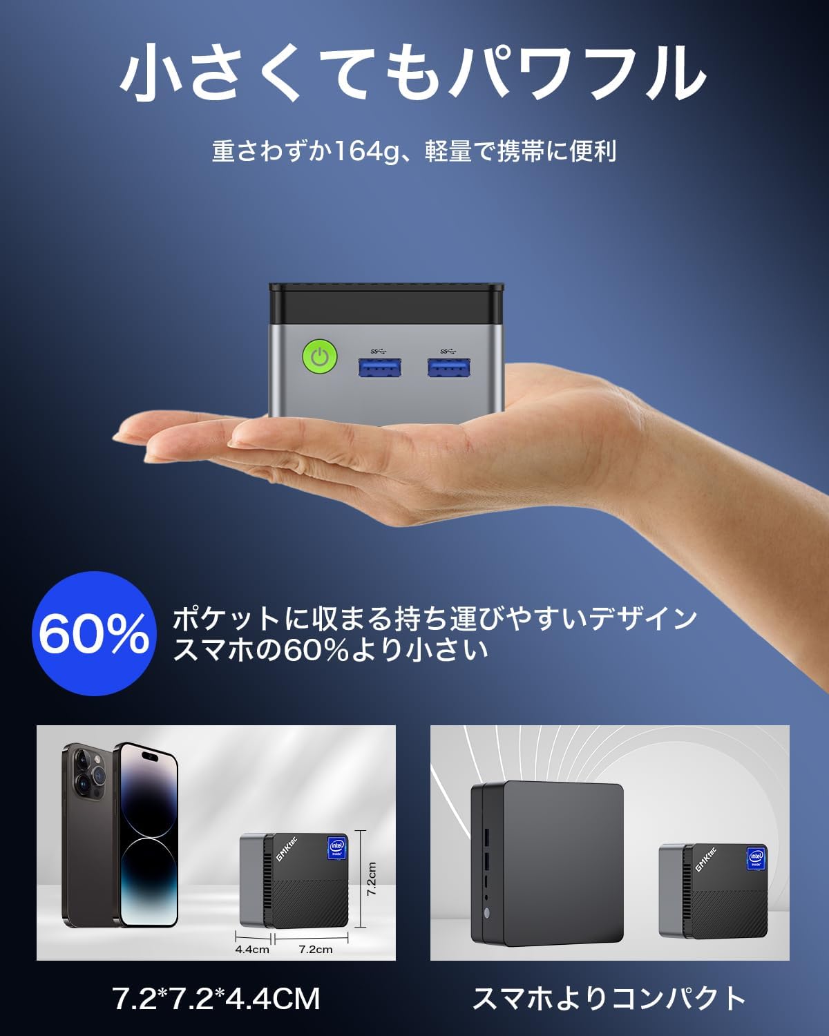 【世界最小 ミニpc 164g】GMKtec mini pc NucBox G5｜第12世代 N97 搭載｜N150より高速｜Windows 11 Pro｜DDR5 12GB+256GB SSD｜4コア/4スレッド 最大3.6GHz｜静音 小型パソコン ミニパソコン｜ゲーミング 業務用｜WIFI5 BT5.0 4Kデュアル出力 有線LAN 最後 画像