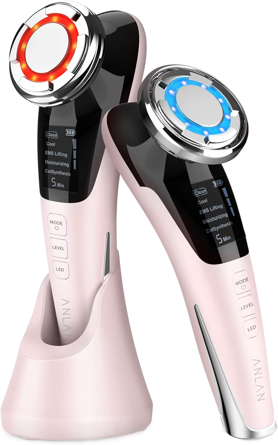 【美人百花掲載 】ANLAN 美顔器 ems リフト 温冷ケア LED光 1台8役 温冷美顔器 目元 口元 イオン 毛穴ケア 自宅用美顔器 画像1