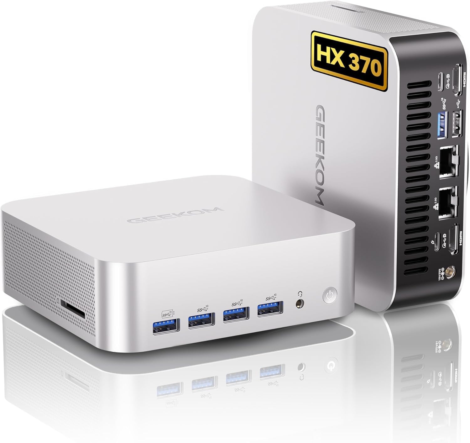 【2025新型・AI加速】GEEKOM A9 MAX AI ミニpc 世界最強のAMD Ryzen AI 9 HX 370搭載「128GB RAM+16TB SSD(最大拡張可能)」|4画面8K出力(USB4×2とHDMI2.1×2)|2.5G LAN×2 WiFi 7|Win11 Pro|3年保証|全金属ボディ・高効率放熱・低騒音|AI開発/ゲーミング/業務用|32GB DDR5+2TB SSD 1枚目 画像
