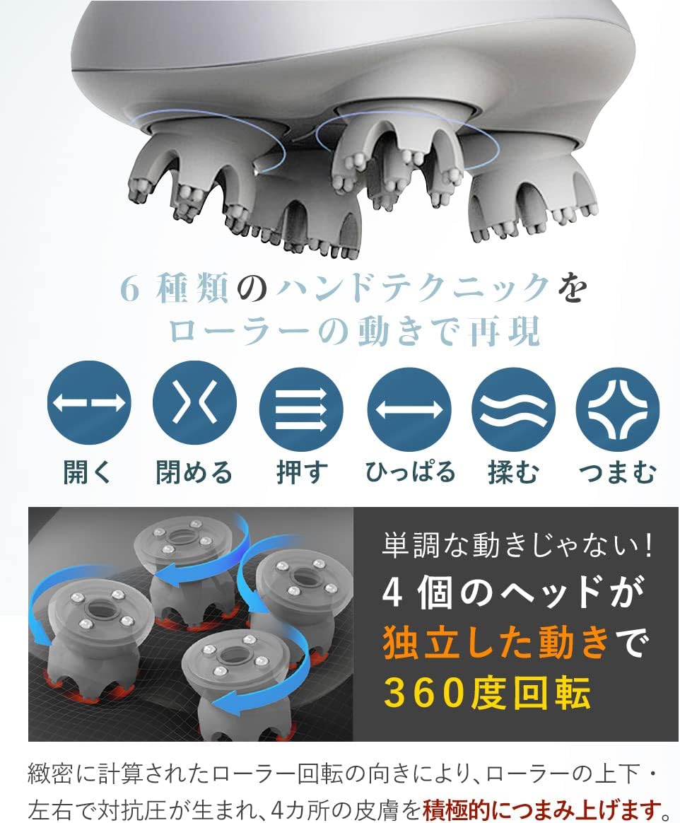 【博士監修】NIPLUX HEAD SPA 電動頭皮ブラシ 株式会社日創プラス ニップラックス ヘッドスパ IPX7防水 3D振動 乾湿両用 10分タイマー シャンプー コードレス 敬老の日 プレゼント 誕生日 父親 母親 女性 男性 中間 画像