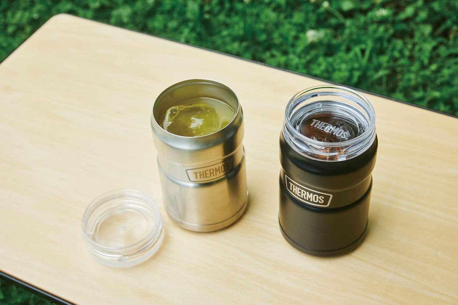 サーモス アウトドアシリーズ 保冷缶ホルダー 350ml缶用 2wayタイプ マットブラック ROD-0021 MTBK 中間 画像