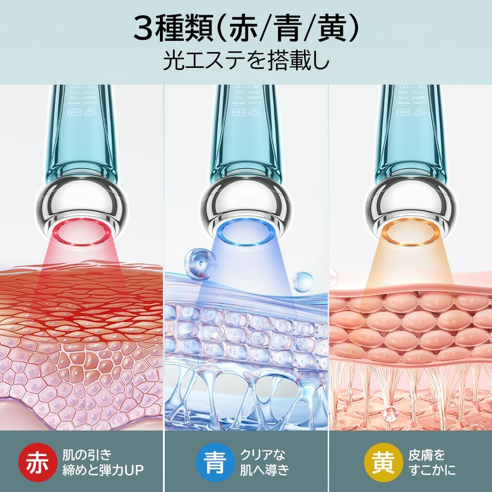 美顔器 EMS リフトアップ RF温冷美顔器 イオン導出 イオン導入 多機能美容器 1台10役【EMS微電流 RF温冷 6種類モード 5段階レベル 3色LED 光エステ】毛穴 汚れとり 肌引き締め 目元ケア 口元ケア 肌ケア 温冷ケア 自宅用 イオン美顔器 Type-C充電式 中間 画像