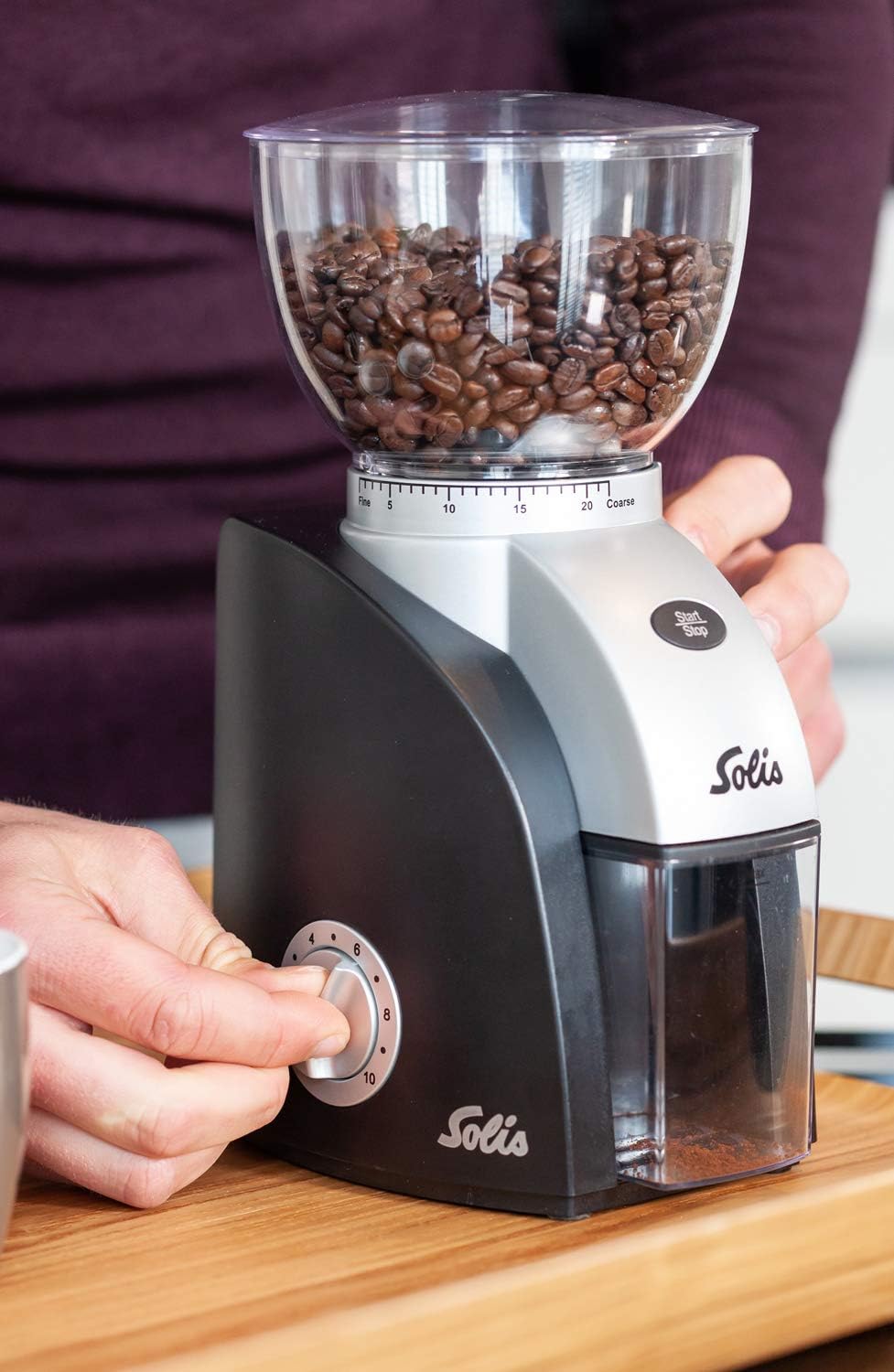ソリス スカラプラス コーヒーグラインダー ブラックシルバー SK1661 中間 画像