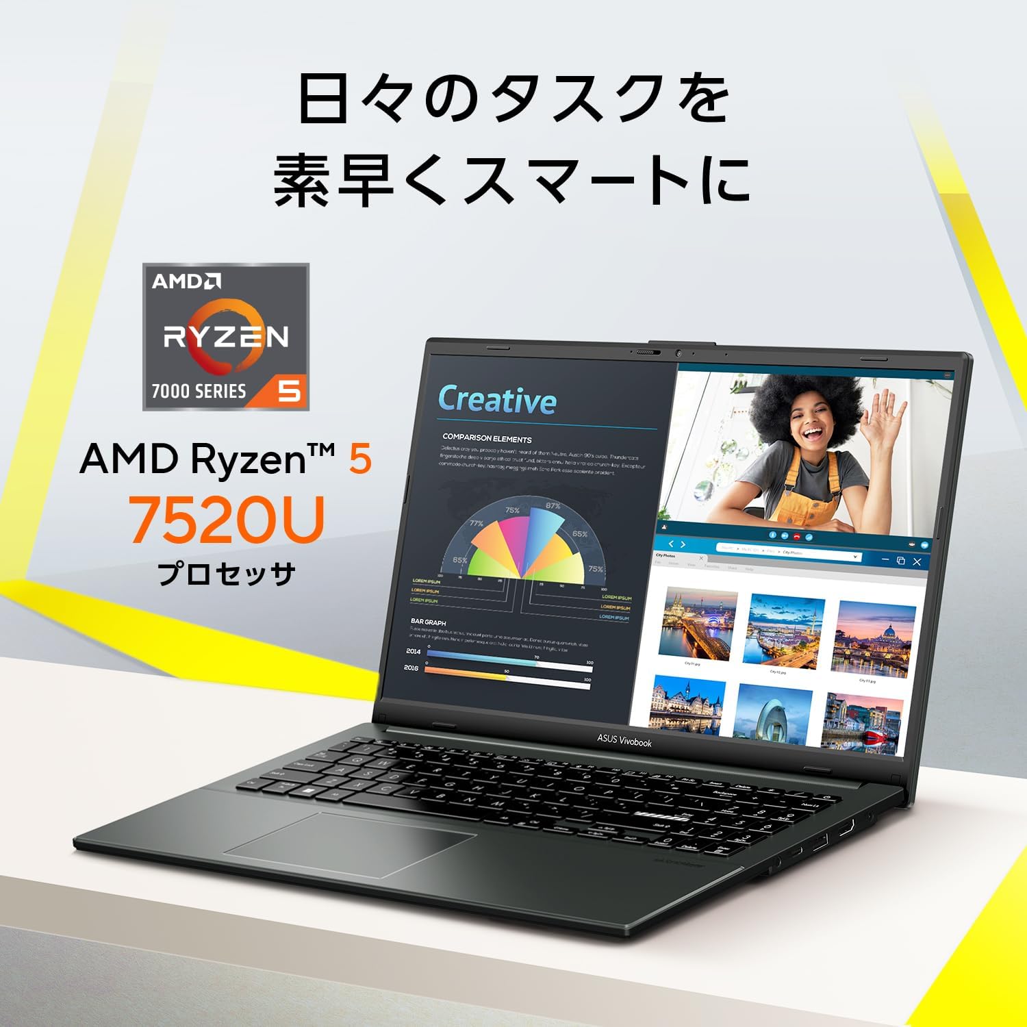 【Amazon.co.jp限定】 ASUS ノートパソコン Vivobook Go 15 E1504FA 15.6インチ AMD Ryzen 5 7520U メモリ16GB SSD 512GB MS Office 2021搭載 Windows 11 画像1