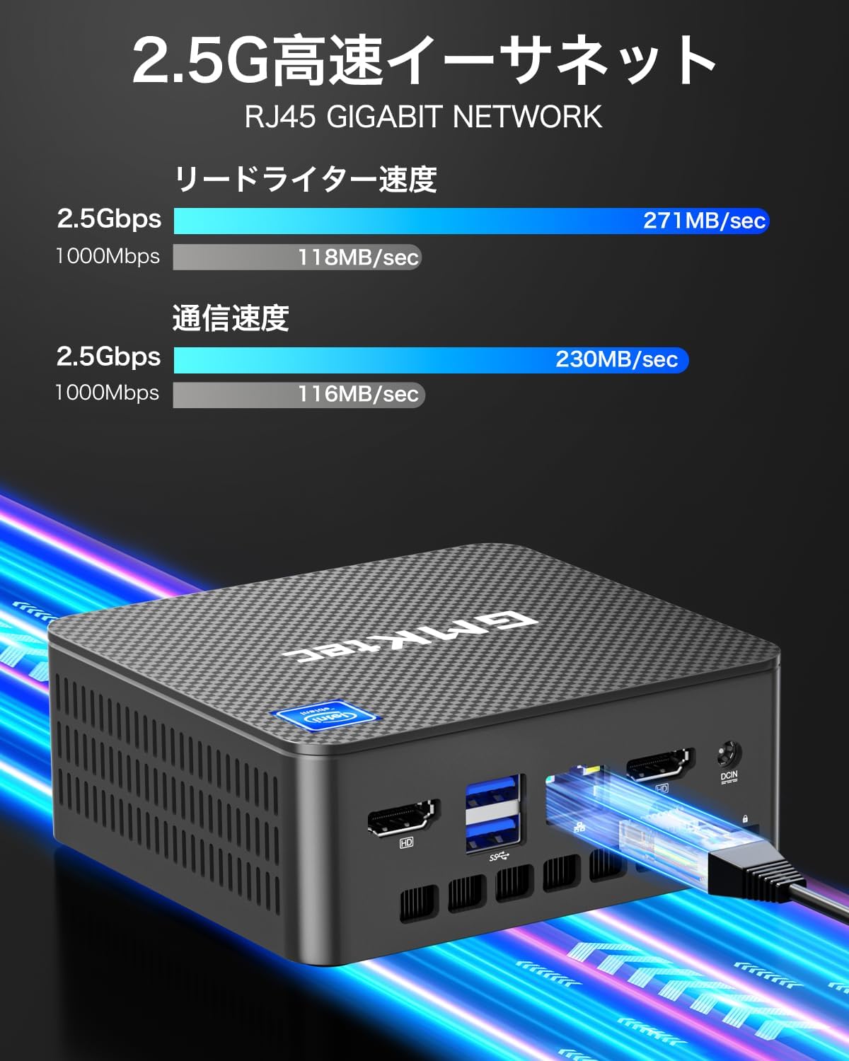 GMKtec ミニpc 最新第12世代インテルAlder Twin-N150 mini pc Windows 11 Pro DDR4 16GB+512GB SSD 4コア/4スレッド 最大周波数3.6GHz WIFI6/BT5.2 TDP 6W 小型PC M.2 2280 NVMe（PCIe3.0）GMKtec ミニパソコン 2.5G有線LANポート付き 静音性 2画面同時出力 G3 Plus 最後 画像
