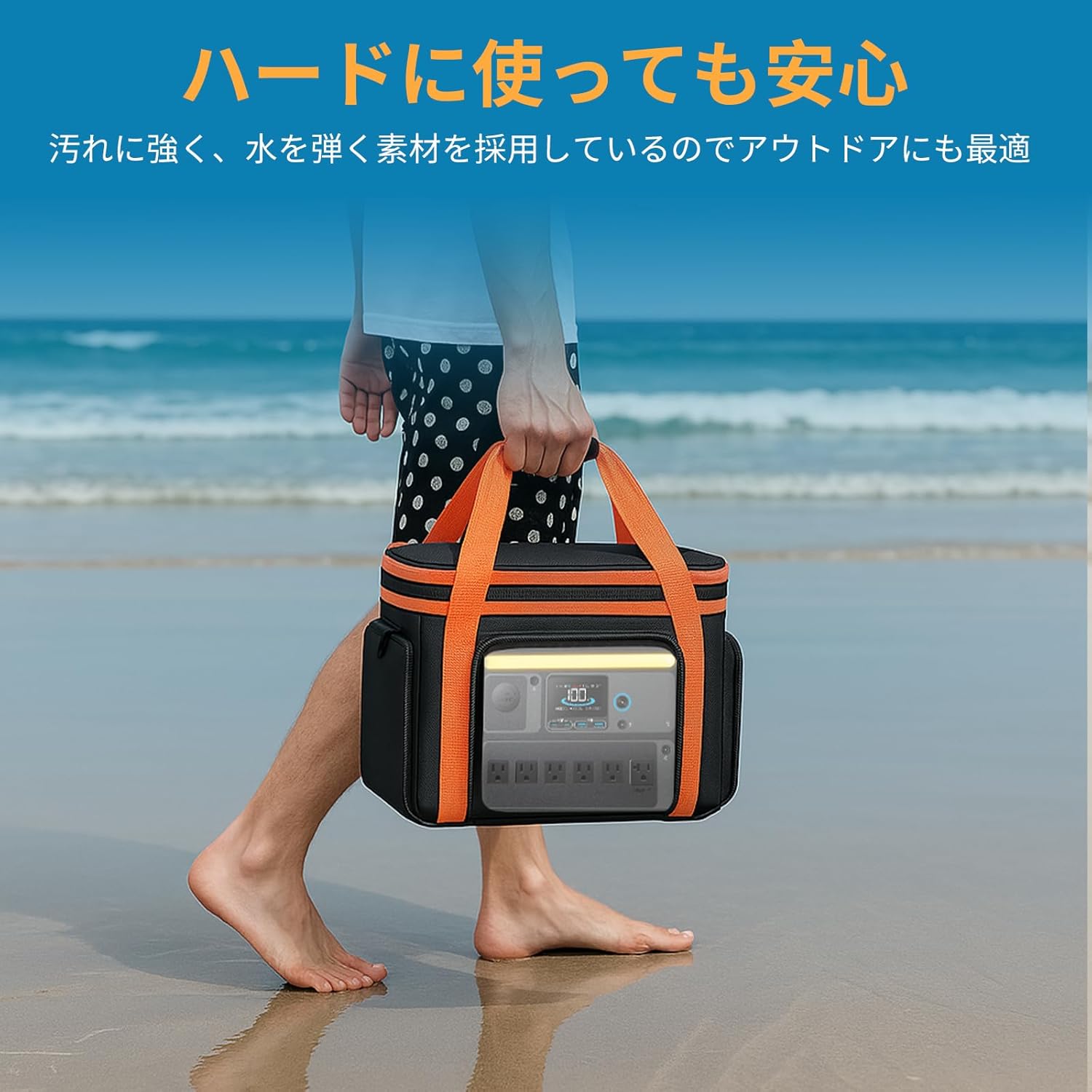 ポータブル電源 収納バッグ Anker Solix C1000 / C800 / Jackery ポータブル電源 240 / 300Plus / 400 / 600Plus / 708 / 1000 / 1000New / EcoFlow DELTA 3/DELTA 3 Plus/RIVER 3/RIVER 3 Plusに適合して 耐衝撃 防塵 防水 キャンプ 外出や旅行用 最後 画像