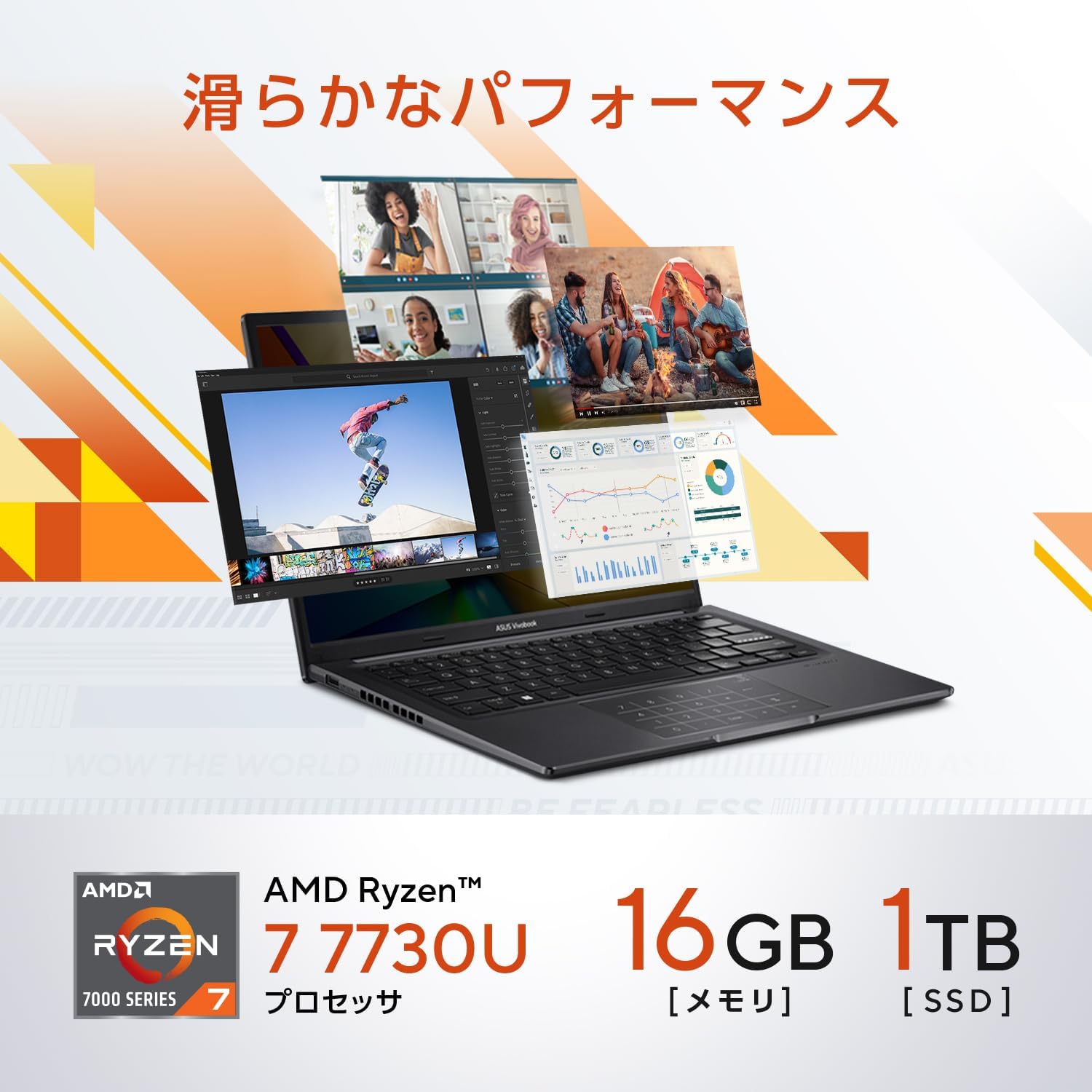 【Amazon.co.jp限定】 ASUS ノートパソコン Vivobook 14 M1405YA 14インチ AMD Ryzen 7 7730U メモリ16GB SSD 1TB Windows 11 M1405YA-R7161BLW 最後 画像