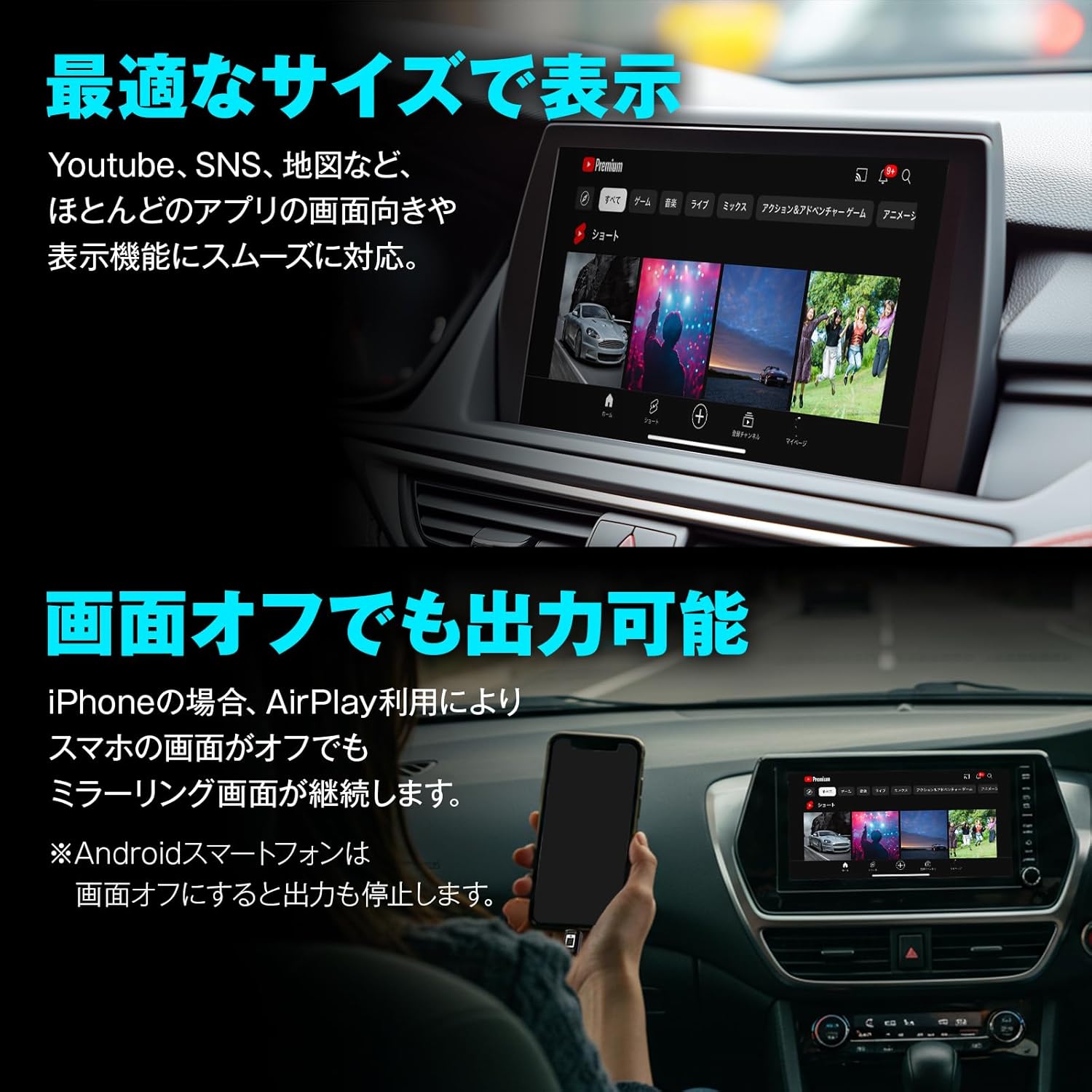 MAXWIN ミラーリング アダプター スマホ画面をカーナビに映す DA-AD03 中間 画像