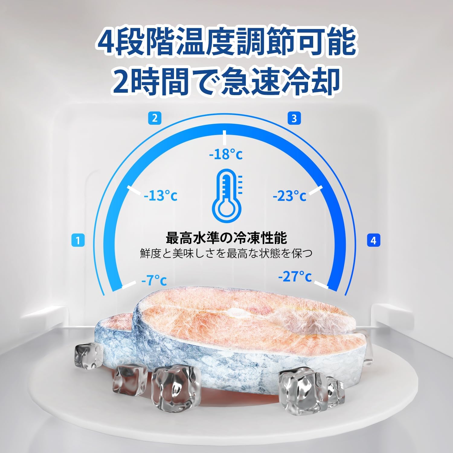 冷凍庫 65L 2時間急冷 家庭用 静音 ZU60 中間 画像