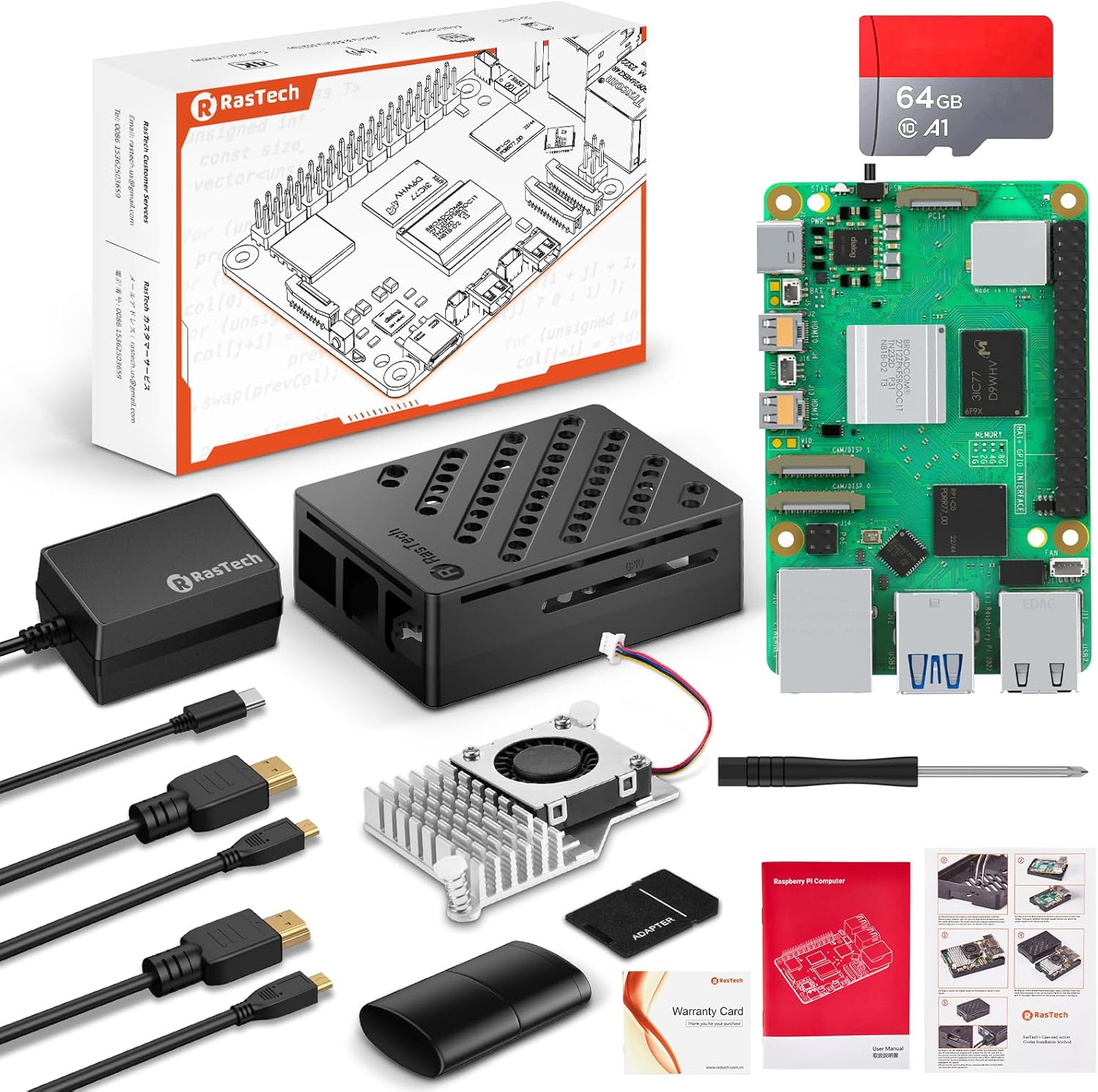 RasTech Raspberry Pi 5 8GB セット Raspberry Pi 5 8gb 64 GB 1枚目 画像
