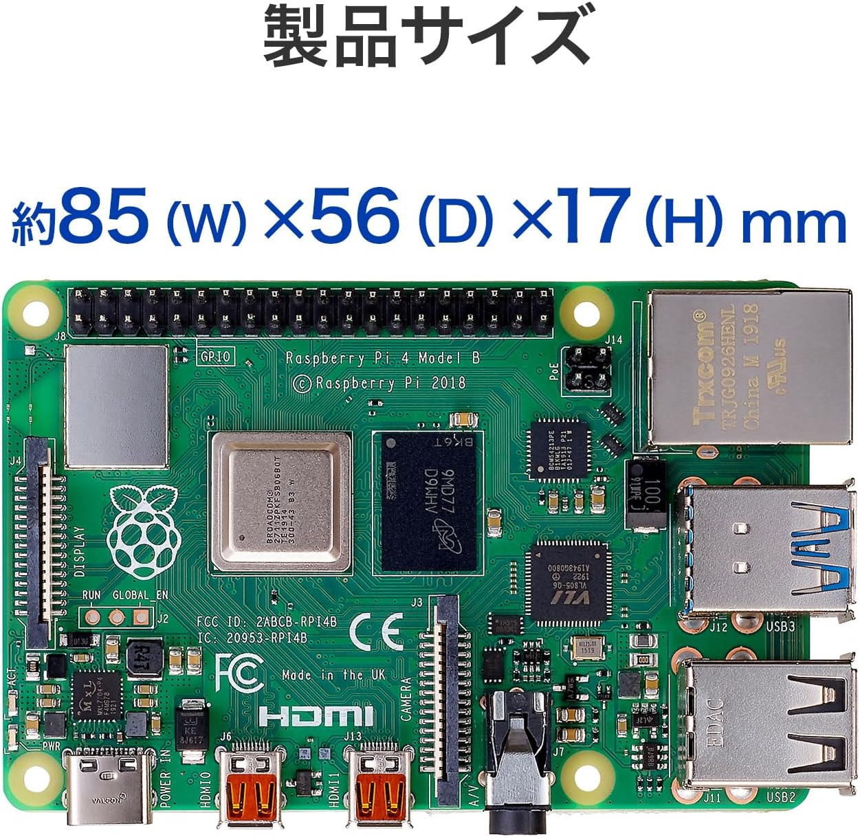 アイ・オー・データ Raspberry Pi 4 Model B メインボード Bluetooth 5.0対応 メモリー4GB 最後 画像