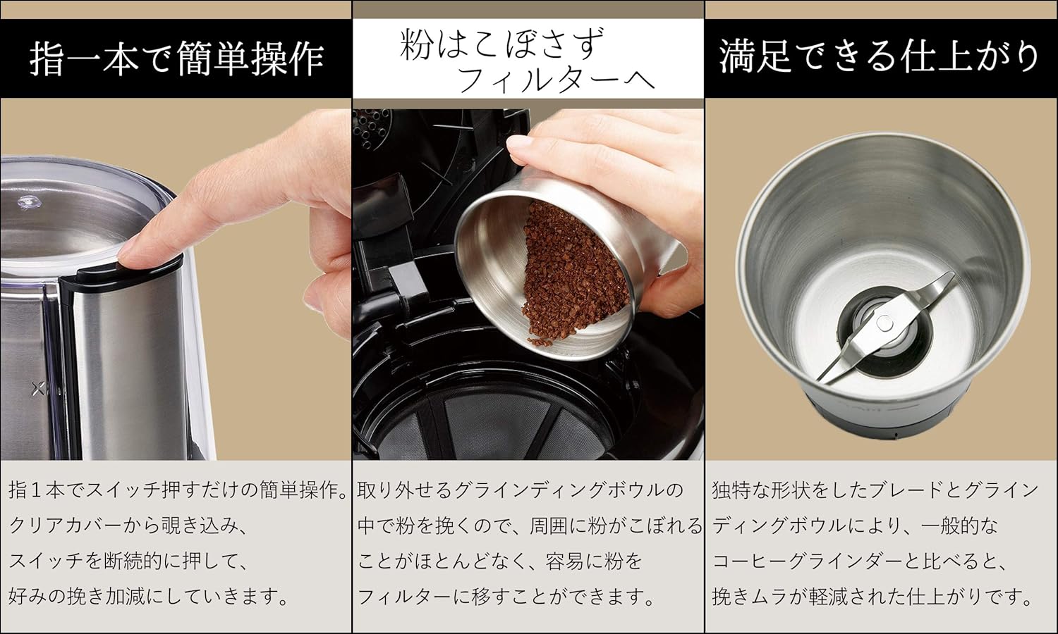 ラッセルホブス コーヒーグラインダー 7660JP 中間 画像