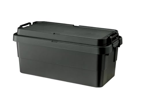 リス(RISU) 収納ボックス スタッキング トランクカーゴ 70L ブラック 日本製 TC-70S コンテナ ボックス 屋外収納 キャンプ 防水 GHON111 画像1