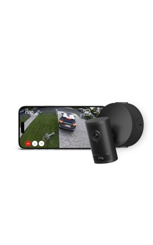【New】Ring Outdoor Cam Pro PoE (リング アウトドアカム プロ PoEモデル) | 高画質・広角の4Kビデオ屋外防犯カメラ | 10倍ズーム・モーション検知搭載 | Ring Home プラン30日間無料体験付き - ブラック 画像1