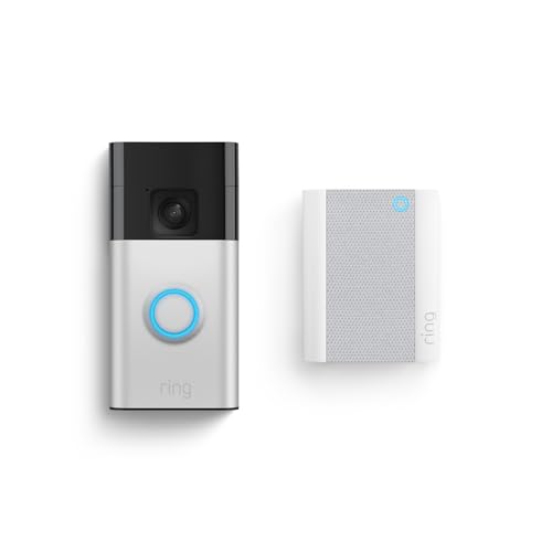 Ring Battery Doorbell (リング ドアベル バッテリーモデル)＋中継器機能付きチャイムプロ | Ring Home プラン30日間無料体験付き - サテンニッケル 画像1