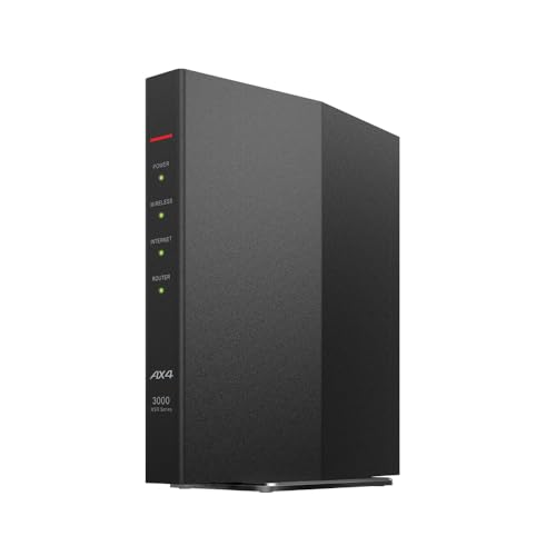 【Amazon.co.jp限定】 バッファロー WiFi ルーター 無線 LAN Wi-Fi 6 11ax AX3000 2,401+573Mbps 日本メーカー 【 iPhone 16e / 16 / 15 / 14 / Nintendo Switch / PS5 動作確認済み 】 スマート 引っ越し エコパッケージ ブラック WSR-3000AX4P/NBK 画像1