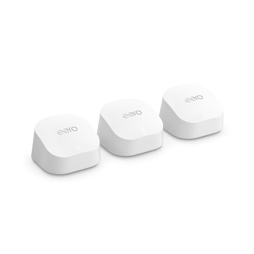 Amazon eero 6+ - メッシュwifi システム | AX3000 | 1.0Gbpsイーサネット | 最大wifi範囲420m² | 同時接続デバイス約75台 | 3ユニット 1枚目 画像