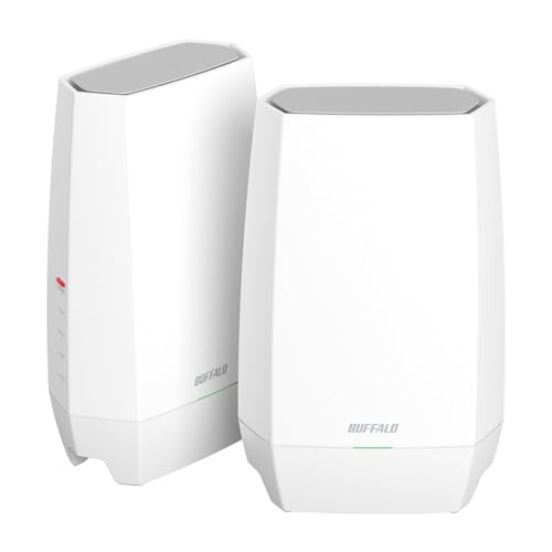 【Amazon.co.jp限定】 バッファロー WiFi ルーター 無線 LAN Wi-Fi 6E 11ax 6GHz AXE5400 メッシュ 2個セット トライバンド 6ストリーム 有線 2.5Gbps エコパッケージ 【 iPhone 16e / 16 / 15 / 14 / Nintendo Switch / PS5 動作確認済み 】 WNR-5400XE6P/2SN 1枚目 画像