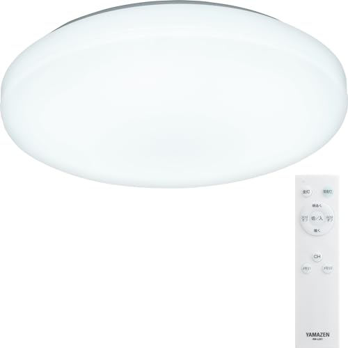 [山善] LEDシーリングライト 6畳 (日本照明工業会基準) 3600lm 室内/天井照明 10段階調光タイプ 常夜灯 リモコン付き 和室 リビング 寝室 メモリ機能 OFFタイマー (30分/60分) LC-G06 画像1