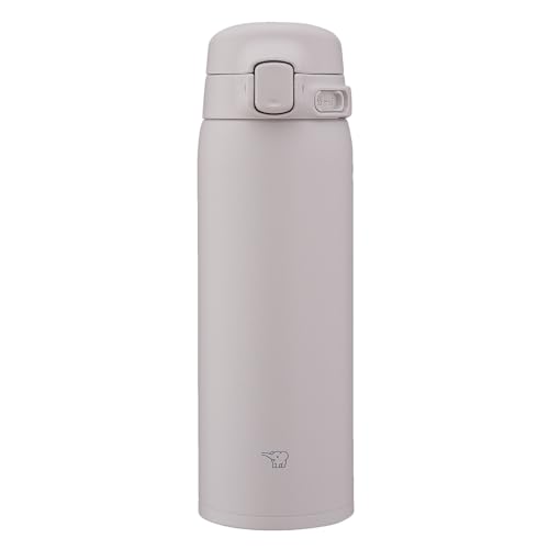 象印 水筒 480ml 【洗いやすく進化】 食洗機対応 シームレスせん 洗う点数2点のみ 軽量&コンパクト 保冷・保温 ワンタッチマグ ソフトグレージュ SU-BA48-HM 画像1