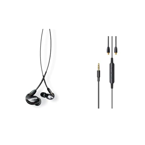 SHURE イヤホン 有線 SE215-K-A トランスルーセントブラック 高遮音性 & SHURE RMCE-UNI SE AONIC シリーズ用 リモート&マイク内蔵 イヤホンケーブル 画像1