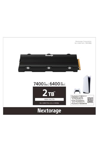 Nextorage 日本メーカー NEM-PAシリーズ 2TB PS5対応ヒートシンク一体型内蔵SSD 最大転送速度7,400MB/s ヒートシンク搭載 M.2 2280 PCIe4.0 NVMe SSD NEM-PAC2TB/N SYM ネクストレージ 最後 画像