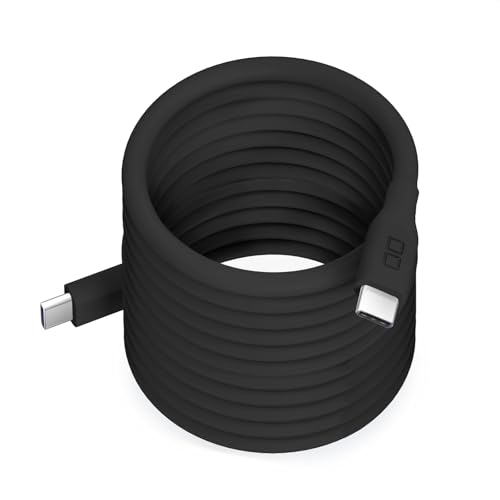 CIO 柔らかいスパイラルシリコンケーブル CtoC (Type-C/USB-C) 急速充電 磁石 マグネット吸着 充電ケーブル PD 240W データ転送 480Mbps 形状記憶 絡まりにくい iPhone 17 / 16 / 15 / Macbook Pro/Air/iPad/ノートパソコン Galaxy Google Pixel Android (アンドロイド) (ブラック, 2m) 1枚目 画像