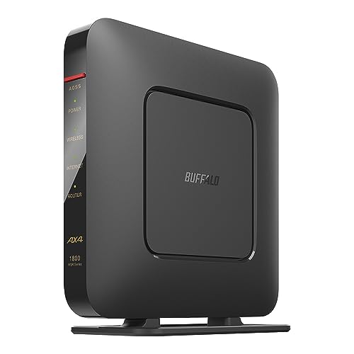 【Amazon.co.jp限定】 バッファローWiFi ルーター無線LAN Wi-Fi 6 11ax / 11ac AX1800 573+1201Mbps 日本メーカー LANケーブル同梱 【 iPhone 16e / 16 / 15 / 14 / Nintendo Switch / PS5 動作確認済み 】 エコパッケージ WSR-1800AX4P/NBK 画像1