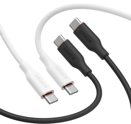 Anker PowerLine III Flow USB-C & USB-C ケーブル 1.8m 2本セット ブラック & ホワイト 1枚目 画像