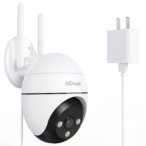 【5MP超高画素・自動追跡・2.4と5GhzWiFi対応】ieGeek 防犯カメラ 屋外 監視カメラ 屋外 500万画素 防犯カメラ ワイヤレス 屋外 家庭用 360°パン/チルト 人体検知 自動追跡 屋外防犯カメラ 電源コード式 カラー夜間撮影 動体検知 常時録画 IP66防水 遠隔操作 警報通知 自宅/別荘/庭/ガレージ/玄関 iOS/Android対応 ieGeekCamサポート 1枚目 画像