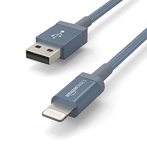 Amazonベーシック USB-A -ライトニングケーブル ナイロン iPhone充電 Apple MFi認証 iPhone 13/13 Pro/12/SE(第2世代)/iPad 各種対応(ダークグレー 1.8m 2本セット) 中間 画像