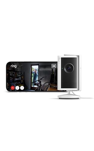 【New】Ring Indoor Cam Plus (リング インドアカム プラス) | レンズカバー付き高画質・広角2Kビデオの屋内用セキュリティカメラ | 4倍ズーム・モーション検知搭載 | Ring Home プラン30日間無料体験付き - ホワイト 画像1