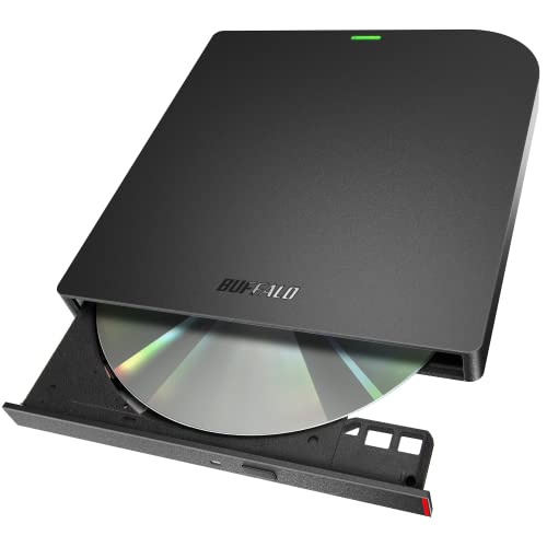 【Amazon.co.jp限定】バッファロー USB3.2(Gen1)/3.0 外付け DVD/CDドライブ 書込みソフト バスパワー(給電ケーブル付き) 薄型ポータブル 国内メーカー Windows/Mac ブラック DVSM-PUV8U3-BK/N 画像1