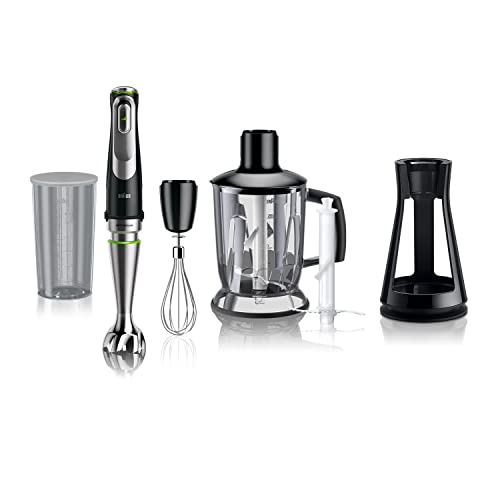 ブラウン ハンドブレンダー マルチクイック9 MQ9145XS 簡単操作 時短 離乳食 下ごしらえ スムージー スープ つぶす 混ぜる きざむ みじん切り 泡立て 氷 1台5役 ハイパワー500W ギフト プレゼント お手入れ簡単 食洗機 ドイツ設計 直感操作 1.25ℓブレンダーレシピブック 1枚目 画像