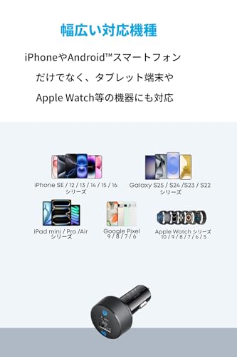 Anker PowerDrive PD 2(32W 2ポート カーチャージャー)【USB Power Delivery対応/PowerIQ搭載/コンパクトサイズ】iPhone 16 シリーズ、iPad、Galaxy、Xperiaその他Android各種対応 中間 画像