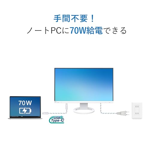 EIZO FlexScan EV2740S-BK (27.0型モニター/3840×2160/USB/Type-C対応/アンチグレアIPS/疲れ目軽減/縦回転/スピーカーあり/5 ブラック) 中間 画像