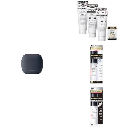 パナソニック ラムダッシュ パームインシェーバー メンズシェーバー LITE 3枚刃 ディープネイビー ES-P330U-A + uno 洗顔料 130g ×3個 + おまけ セット 4個アソート + uno(化粧水) 100mL + uno (乳液) 80mL 1枚目 画像