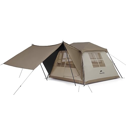 Naturehike公式ショップ ワンタッチ テント Ti Black新型素材 UPF12500+ 拡張キャノピー キャンプ ロッジ型 設営簡単 uvカット 自立式 2重層 防水 耐水圧PU2000 初心者向け 前室ポール二本付き 大型 キャンピング アウトドア ファミリー お花見 収納袋付き 2/3/4人用 1枚目 画像