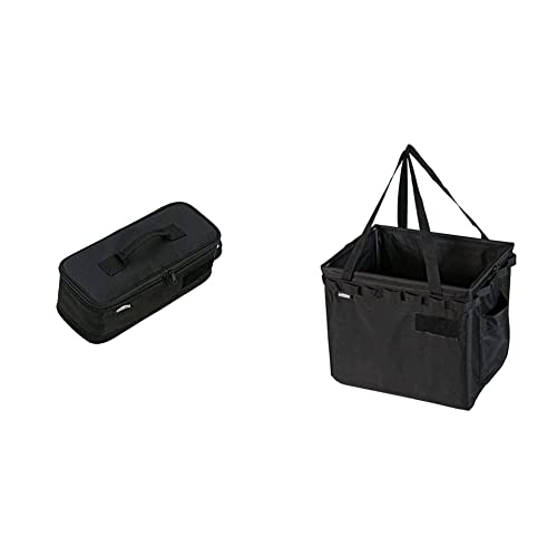WHATNOT(ワットノット) マルチ収納ケース ワイド ブラック 撥水加工 アウトドア ツールボックス MC-01-BK & 収納コンテナ ブラック バケツ ツールボックス ワンタッチバケット アウトドア フィッシング 釣り 薪ケース 収納袋 持ち運び OBHD-01-BK【セット買い】 画像1