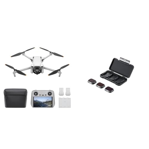 DJI Mini 3 Fly Moreコンボ(DJI RC付属) + NDフィルターセット(ND 16/64/256) ドローン 撮影 小型 4K ミニドローン カメラ付き HDR動画撮影 追加バッテリー(駆動時間38分) ×2 初心者向け 縦向き撮影 インテリジェント機能搭載 折り畳み式 軽量 賠償責任保険1年無償付き 1枚目 画像