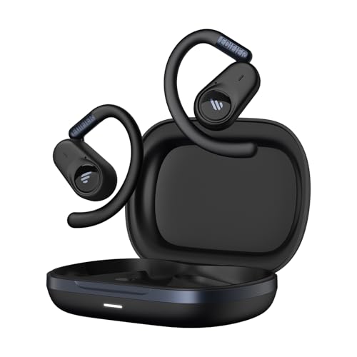 Edifier A6 オープンイヤーイヤホン 完全ワイヤレスイヤホン 究極のフィット感 bluetooth 5.4 ハイレゾ対応 耳を塞がない ENC通話ノイズキャンセル マイク付き IP55防塵防水/最大40時間再生/急速充電/SBC/LDAC完全対応/マルチポイント接続/音漏れ防止 9.1g軽量 スポーツイヤホン オープンイヤー 2025年新登場 黒 1枚目 画像