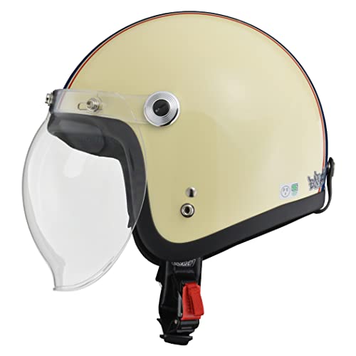 リード工業 バイクヘルメット ジェット BARTON BC-10 アイボリー ネイビー フリー (頭囲 57cm~60cm未満) 最後 画像