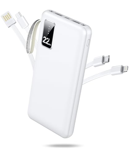 【2025新設計・22800mAh大容量】 モバイルバッテリー 軽量 小型 急速充電 スマホ充電器 ケーブルレス 5台同時充電可 LCD液晶残量表示 LEDライト付き タイプc ケーブル内蔵 携帯充電器 Type-C/Lighting出力ポート 持ち運び便利 コンパクト iOS/Android全機種対応 旅行/出張/防災グッズ PSE認証済 1枚目 画像