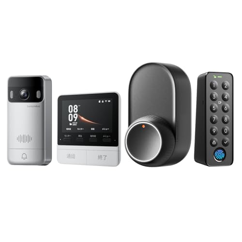 【セット買い】 SwitchBot テレビドアホン スマートロックUltra 指紋認証セット - インターホン スイッチボット 遠隔確認 工事不要 盗難防止 ワンタッチで解錠 1枚目 画像