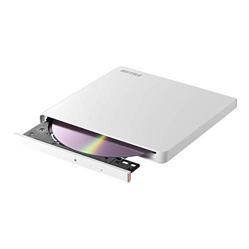 【Amazon.co.jp限定】バッファロー BUFFALO ポータブルDVD/CDドライブ USB2.0規格(USB3.0ポート搭載のパソコンでも利用可能) 国内メーカー Window/Mac ホワイト DVSM-PLV8U2-WH/N 画像1