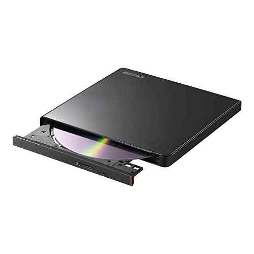 【Amazon.co.jp限定】バッファロー BUFFALO ポータブルDVD/CDドライブ USB2.0規格(USB3.0ポート搭載のパソコンでも利用可能) 国内メーカー Window/Mac ブラック DVSM-PLV8U2-BK/N 画像1