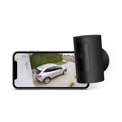 【2023年度グッドデザイン賞受賞】Ring Stick Up Cam Battery (リング スティックアップカム バッテリーモデル) | 外出先からも見守り可能、屋内・屋外で使える充電式セキュリティカメラ、デバイス盗難補償付き - ブラック | Ring Homeプラン30日間無料体験 画像1