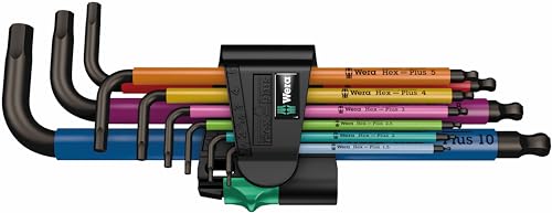 Wera(ヴェラ) 05073593001 | 950SPKL/9SMN マルチカラーヘックスキーセット 1.5~10.0mm ブラックレーザー仕上げ六角レンチ9本セット 【日本正規輸入品】 1枚目 画像